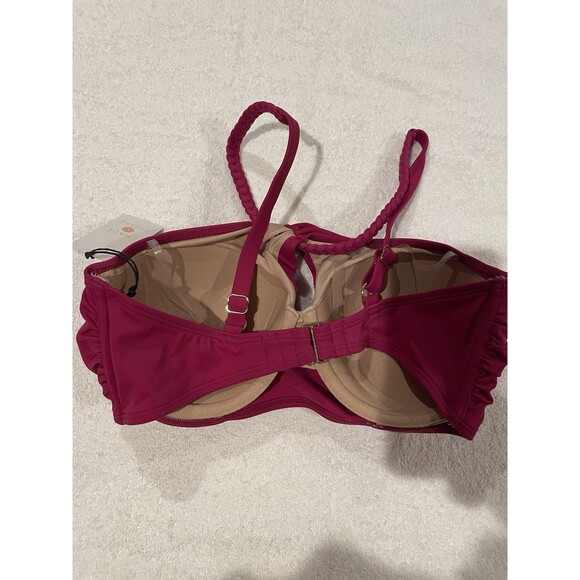 Shade & Shore Women's Size 34C Braided Strap Bikini Top Purple NEW Top Only - Picture 4 of 9
